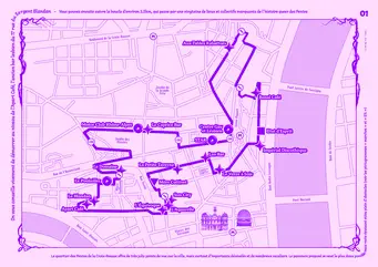 plan du parcours de la balade des pentes de la Croix-Rousse