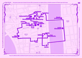 plan du parcours de la balade dans le quartier des Terreaux