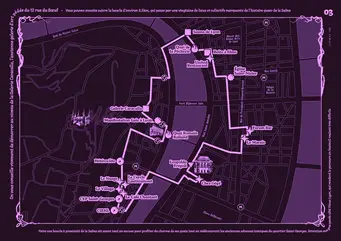 plan du parcours de la balade le long de la Saône