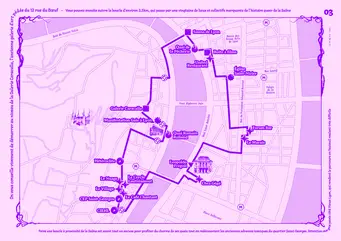 plan du parcours de la balade le long de la Saône